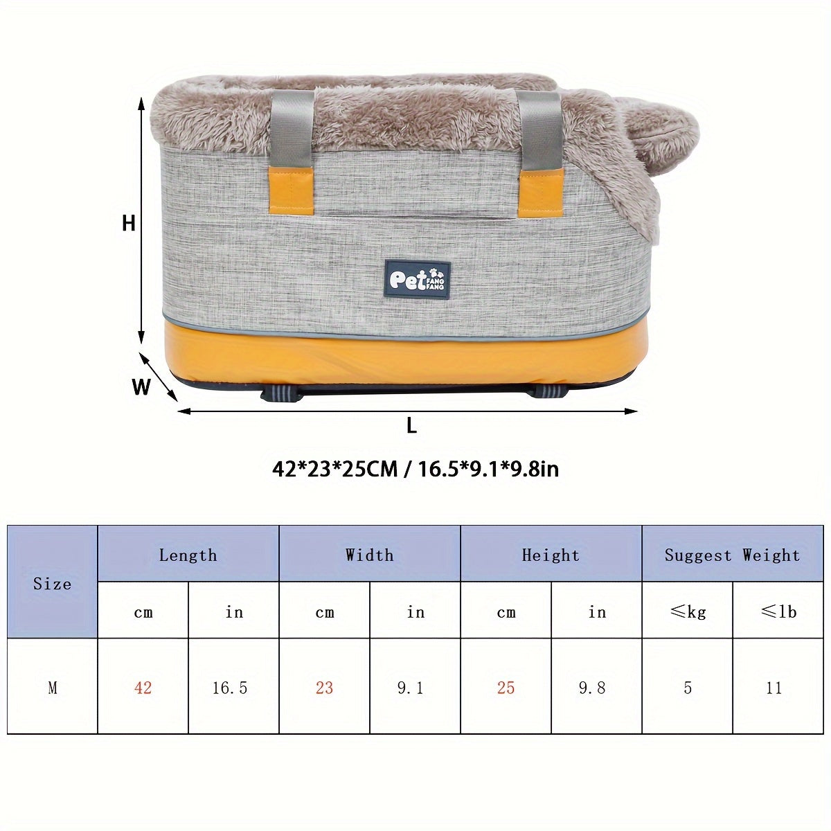 Pet Car Seat Carrier Bag Portable Safety Booster Seat for Dogs & Cats – Foldable Travel Bag with Car Pad, Secure Outing Bag for Small Medium Pets, Lightweight Pet Travel Accessory