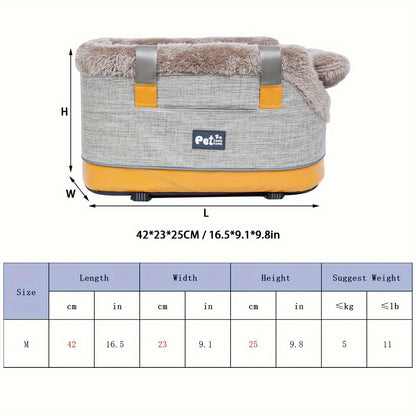 Pet Car Seat Carrier Bag Portable Safety Booster Seat for Dogs & Cats – Foldable Travel Bag with Car Pad, Secure Outing Bag for Small Medium Pets, Lightweight Pet Travel Accessory