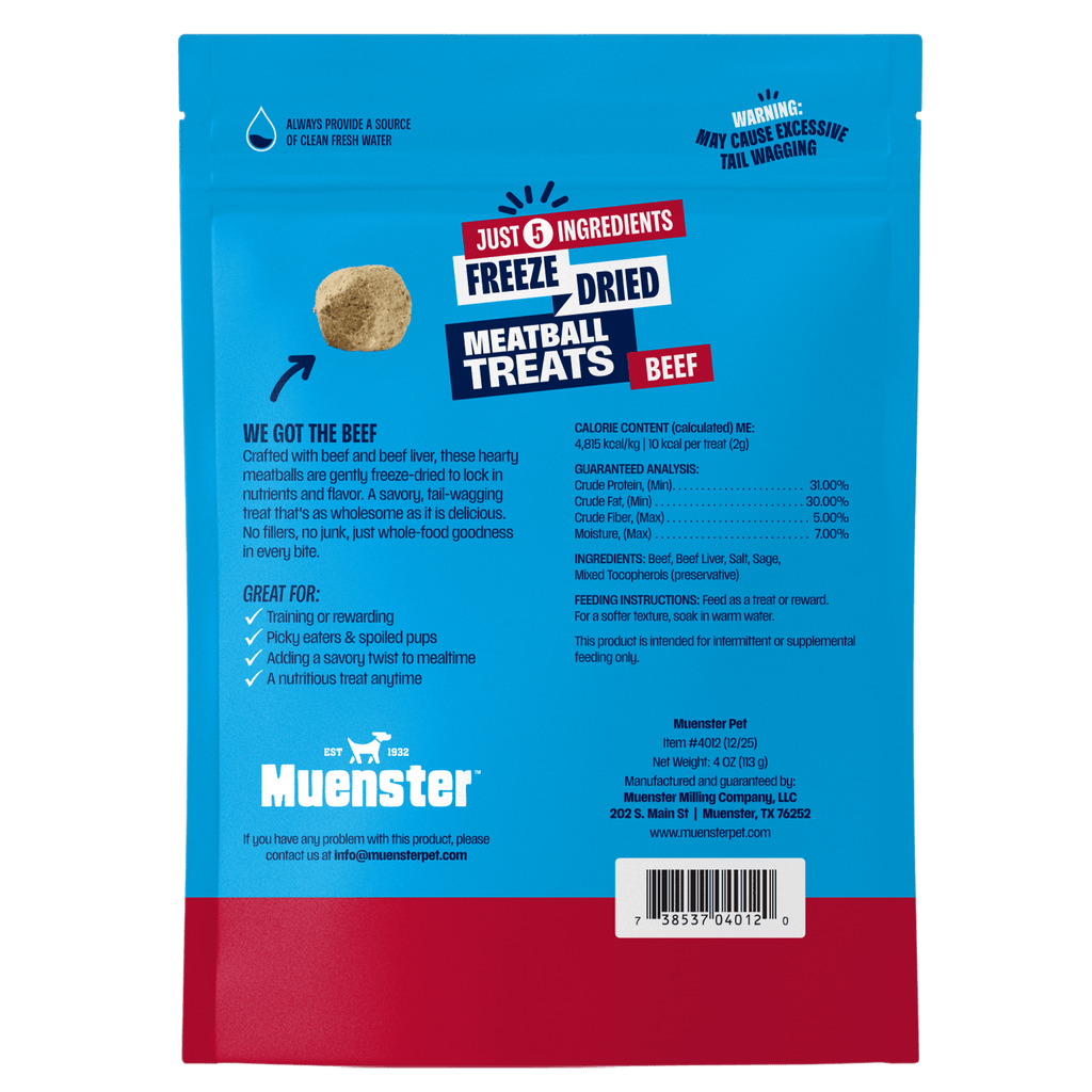 Freeze-Dried Beef Meatball Dog Treats, Five-Ingredient 4-Ounce Bag for Training, Toppers and Rewards source image 3