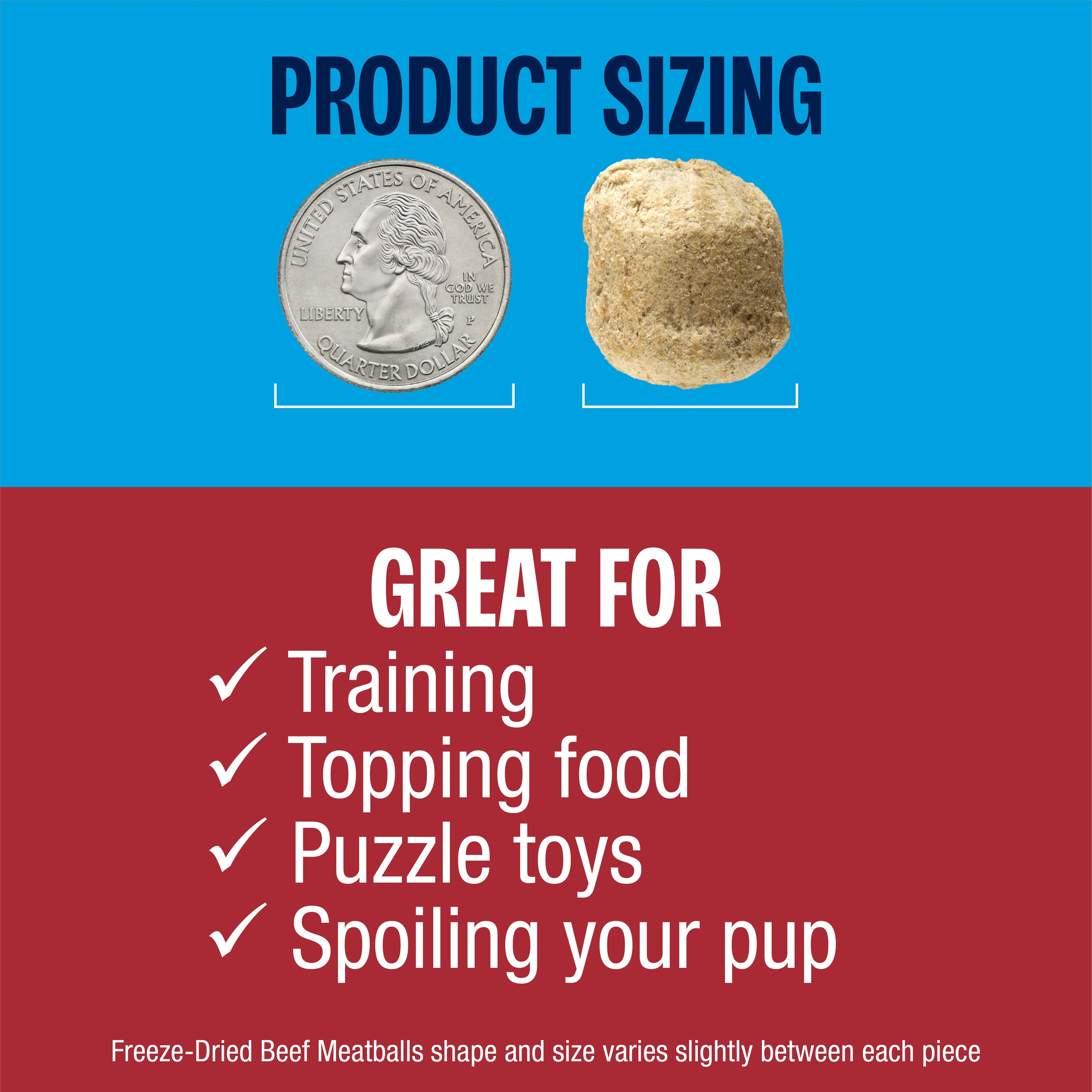 Freeze-Dried Beef Meatball Dog Treats, Five-Ingredient 4-Ounce Bag for Training, Toppers and Rewards source image 4