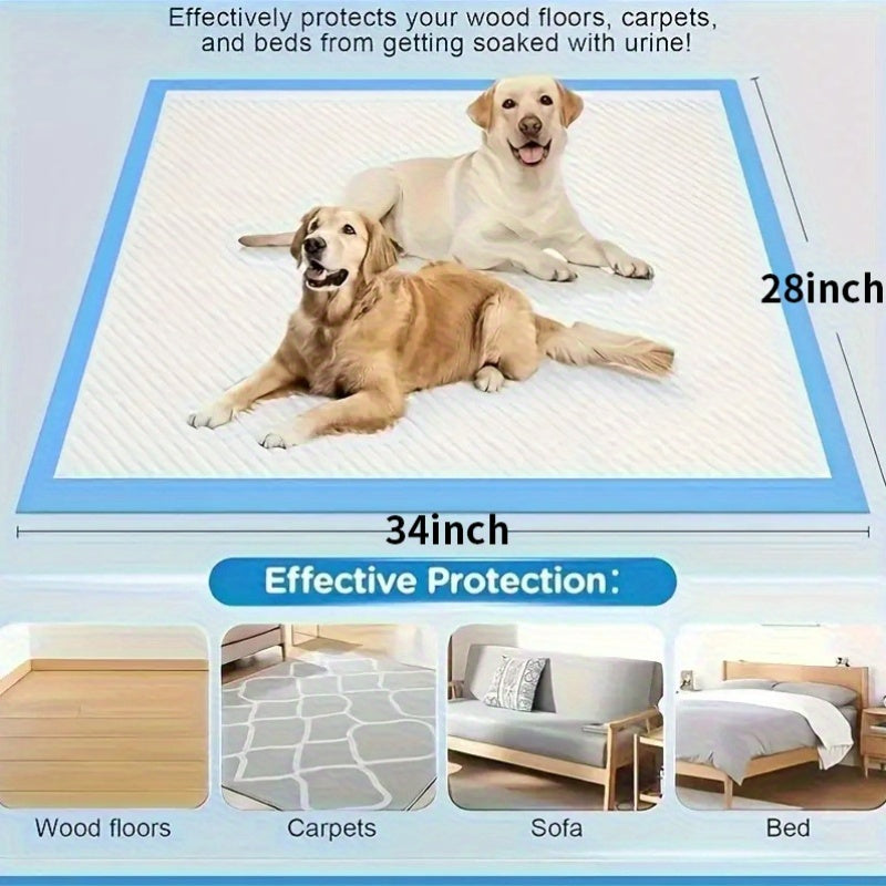 (Quick Arrival) 80/100pcs Enlarged And Thickened High-quality Super Absorbent Dog Pee Pad, 28inch*34inch/23.62*23.62in Is Suitable For Medium And Large Dogs, Easy To Clean, And A Must-have For Camping Home Dogs