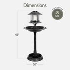 Solar Lighted Pedestal Bird Bath product image 2