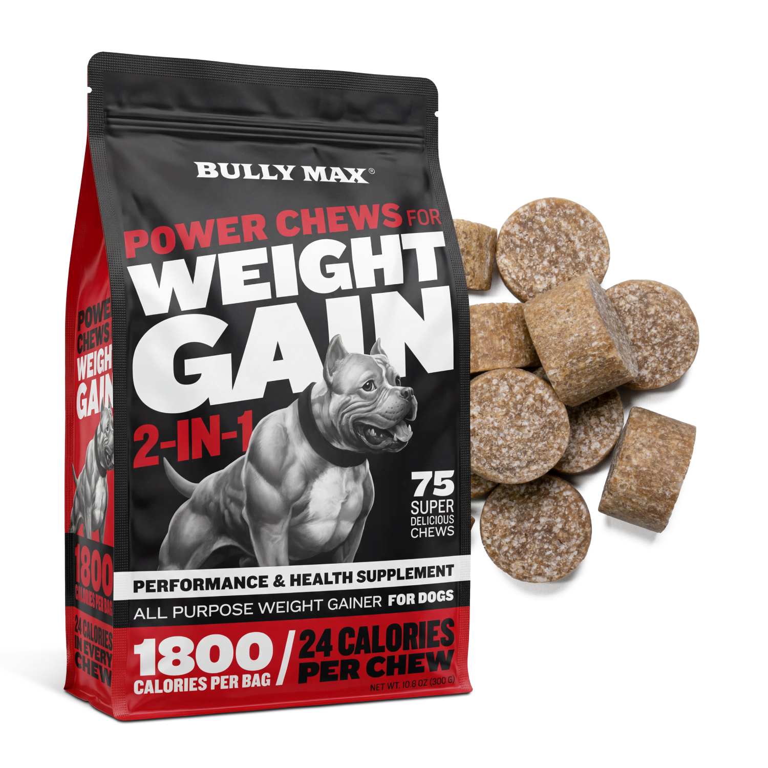 High Calorie Dog Weight Gain Chews, 1 bag