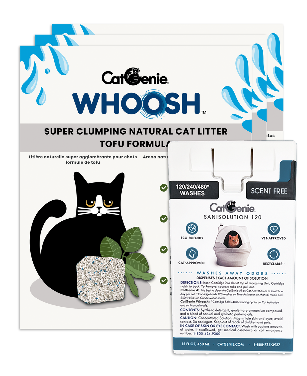 Whoosh Super Clumping Cat Litter 3+1 Combo - CatGenie