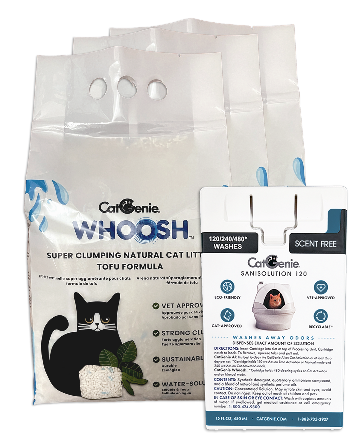 Whoosh Super Clumping Cat Litter 3+1 Combo - CatGenie