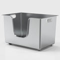 XL high-sided stainless steel cat litter box with side entry