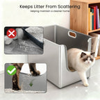 Front-entry high-sided litter box helps reduce litter tracking