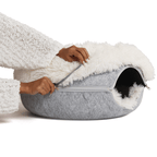 Calming Donut Cat Bed and Cave with Removable Plush Top, Washable Two-Level Hideaway in Large or Jumbo source image 10