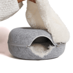 Calming Donut Cat Bed and Cave with Removable Plush Top, Washable Two-Level Hideaway in Large or Jumbo source image 11