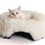 Calming Donut Cat Bed and Cave with Removable Plush Top, Washable Two-Level Hideaway in Large or Jumbo source image 14