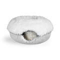 Calming Donut Cat Bed and Cave with Removable Plush Top, Washable Two-Level Hideaway in Large or Jumbo source image 15
