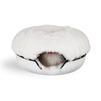 Calming Donut Cat Bed and Cave with Removable Plush Top, Washable Two-Level Hideaway in Large or Jumbo source image 17