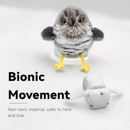 Flapping Bird Cat Toy with Realistic Chirping Sound - USB Rechargeable Interactive Plush Toy for Indoor Cats & Kittens, Smart Teaser for Exercise Enrichment & Boredom Relief