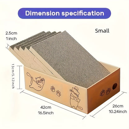 Cat Scratching Board & Bed Combo – 5-Layer Large Corrugated Cardboard Scratcher with Premium Texture, Replaceable Design for Indoor Cats & Kittens, Standard & Extra Large, Set of 5