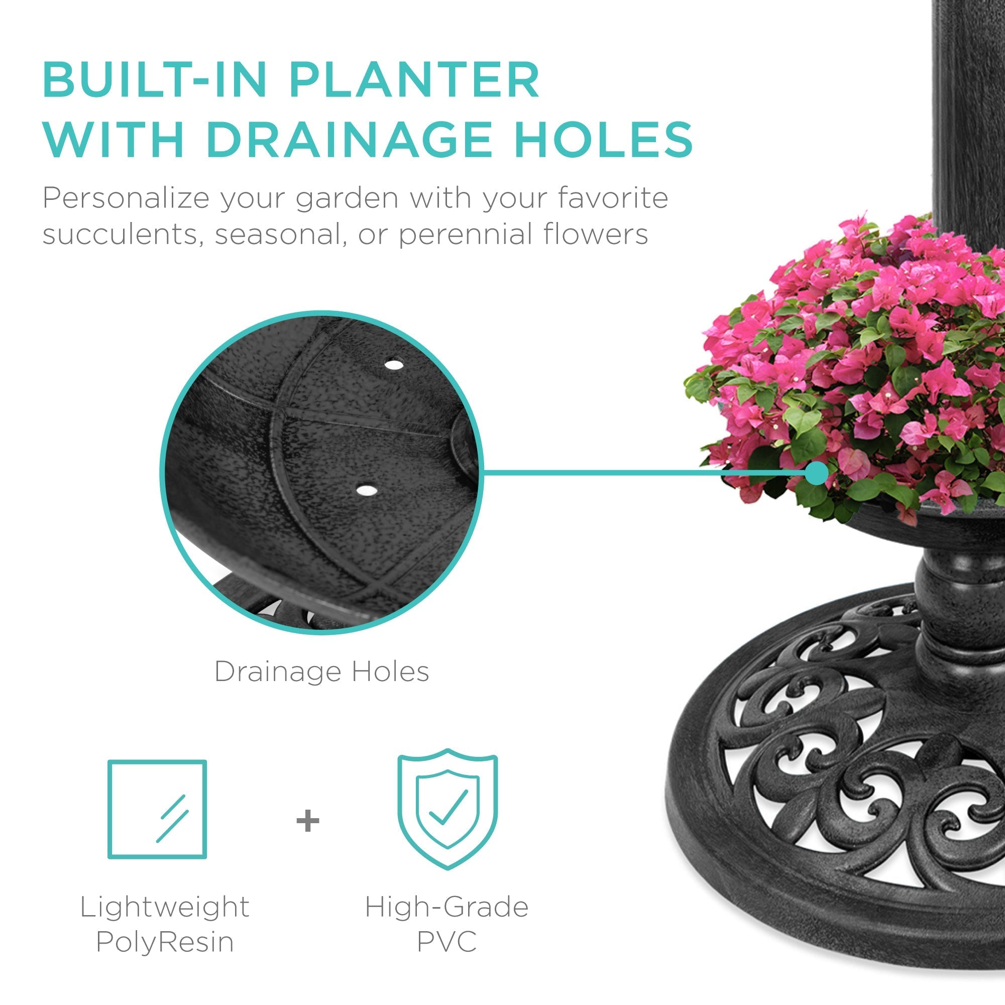 Solar Bird Bath with Planter product image 18