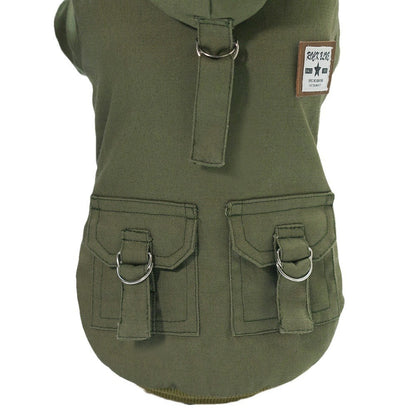 Dog Vest Coat Two-Leg Autumn Winter Lined Warm Pet Clothes for Small Medium Dogs, Sleeveless Back Coverage Dog Jacket for Cold Weather, Sizes S M L XL XXL, Deep Gray & Khaki
