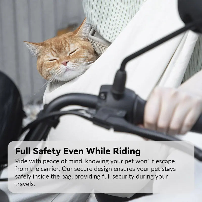 Pet Sling Carrier Bag for Comfortable Hands-Free Walks, Bike Rides, and Everyday Outings with Secure Pocket