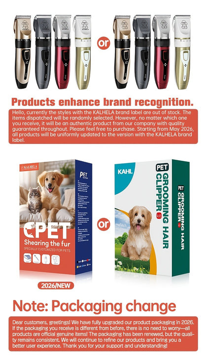 Pet Hair Clipper Cordless Adjustable Comb - Silent Low Noise Rechargeable Electric Dog Cat Grooming Scissors Set, Multiple Style Options, USB Charging Wireless Pet Trimmer for Dogs Cats