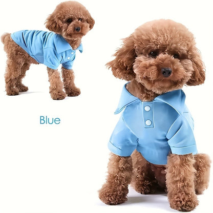 Dog Polo Shirt 6-Pack Collared T-Shirt Breathable Pullover – 100% Polyester All-Season Pet Outfit for Small Medium Dogs & Cats, Boy & Girl Puppy Kitten Apparel, Sizes XS to XL