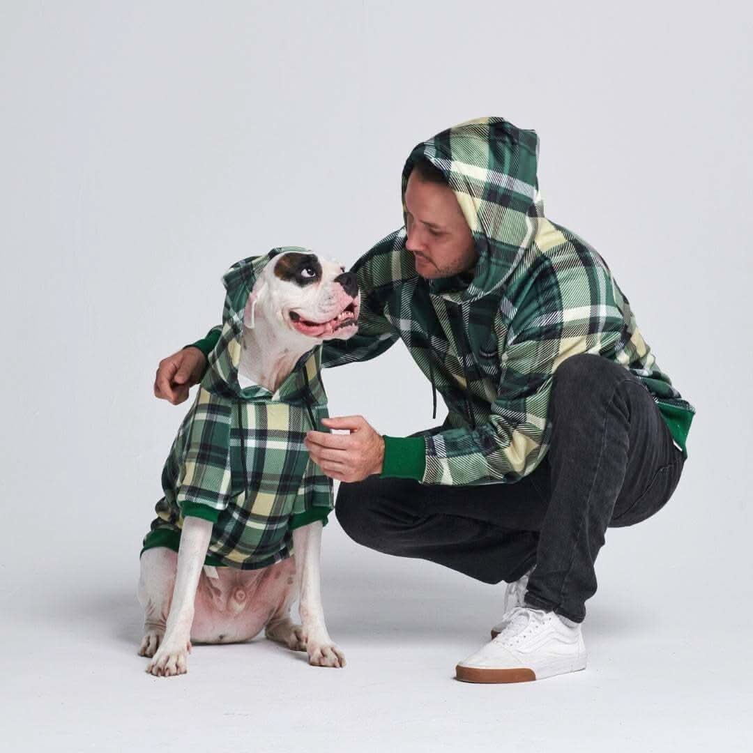 Green Plaid Adult Fleece Hoodie product image 1
