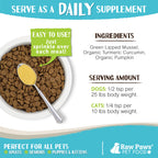Dog Joint Supplement, Green-Lipped Mussel Blend for Joint, Digestion and Gut Health Support, 10 oz