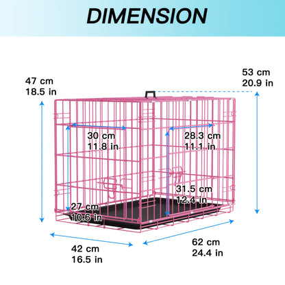 Dog Crate Foldable Metal Wire Dog Cage with Divider Panel & Leak-Proof Tray – Indoor Outdoor Dog Kennel for Small Medium Dogs, Rabbits & Small Animals, Multiple Sizes & Colors