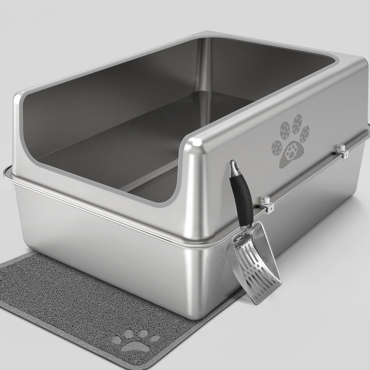 XXXL Semi-Enclosed Stainless Steel Cat Litter Box product image 1