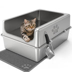 XXXL Semi-Enclosed Stainless Steel Cat Litter Box product image 2
