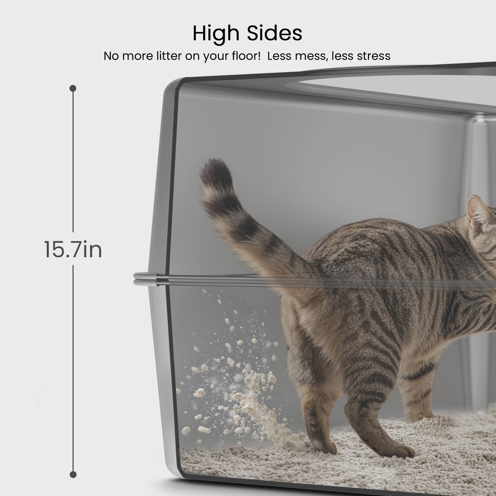 XXXL Semi-Enclosed Stainless Steel Cat Litter Box product image 4