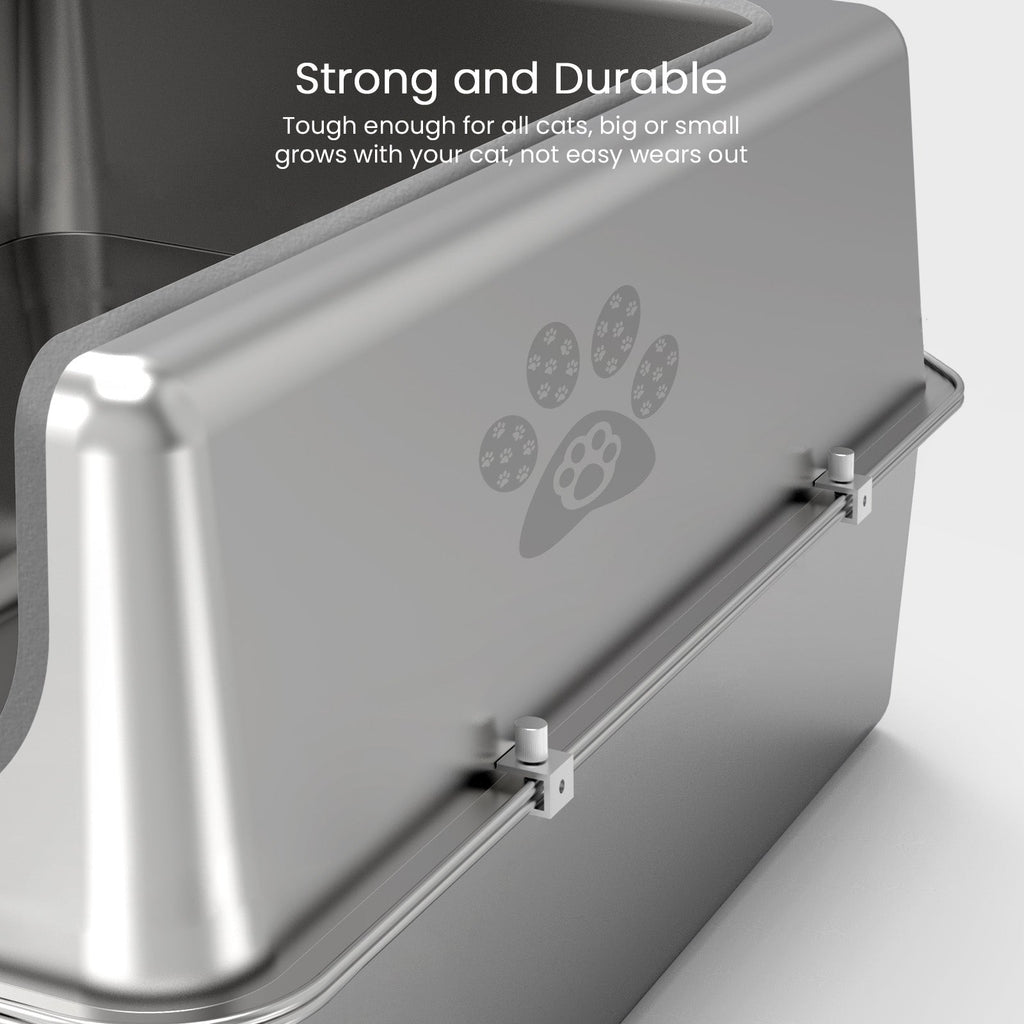 XXXL Semi-Enclosed Stainless Steel Cat Litter Box product image 5