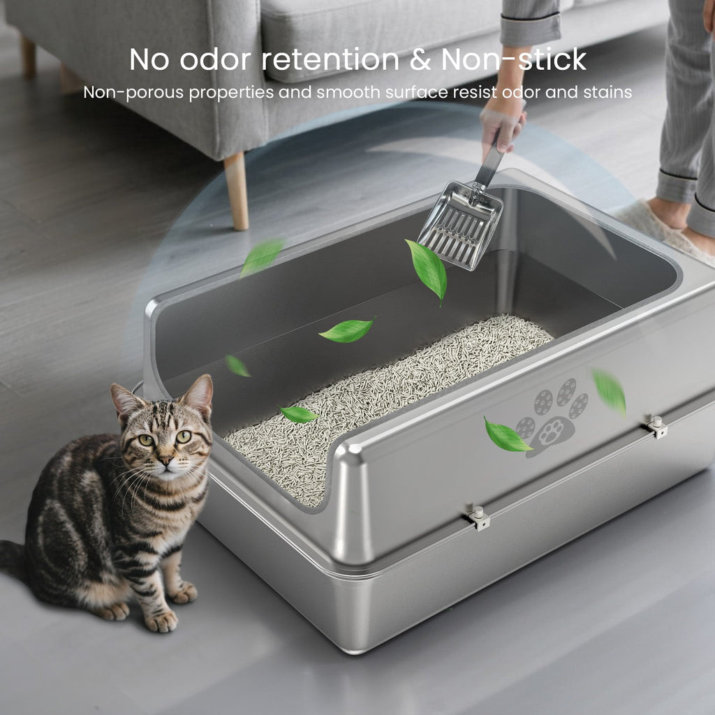 XXXL Semi-Enclosed Stainless Steel Cat Litter Box product image 7