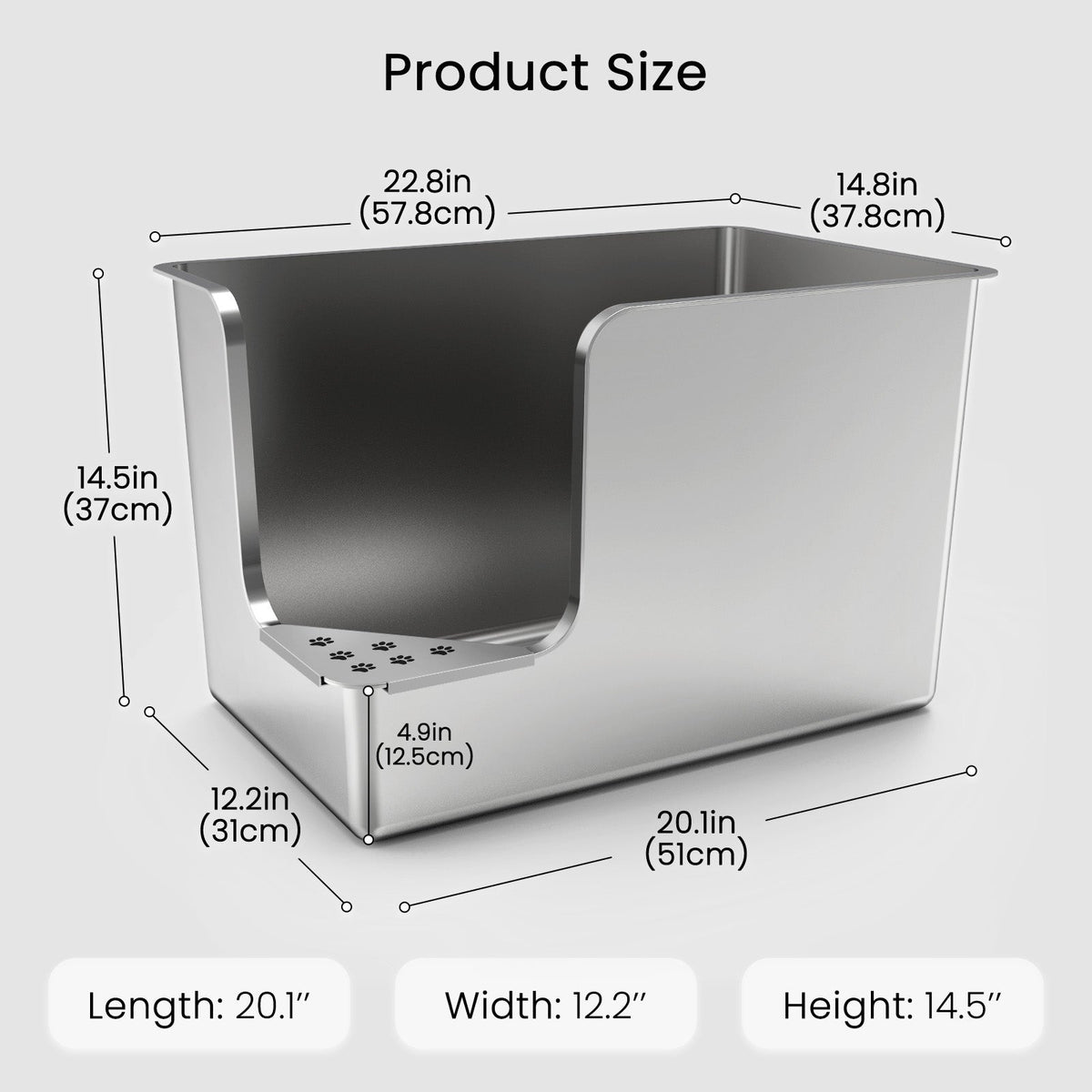 Stainless Steel Cat Litter Box product image 4