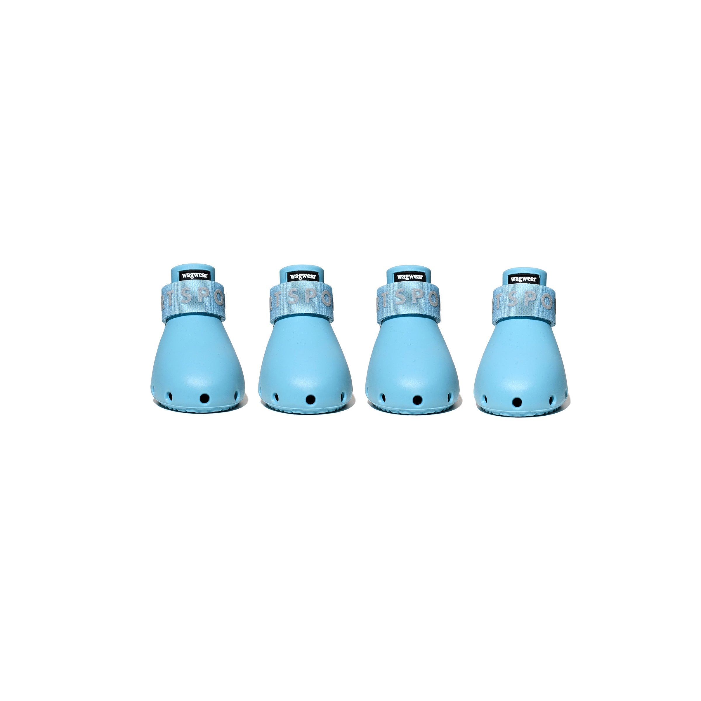 Ventilated Silicone Dog Boots, Lightweight Set of Four with Drainage Holes and Reflective Grip Straps source image 1