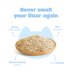 FURRLY Kind Natural Cat Litter in a bag, showcasing eco-friendly packaging and product details for natural feline waste management.