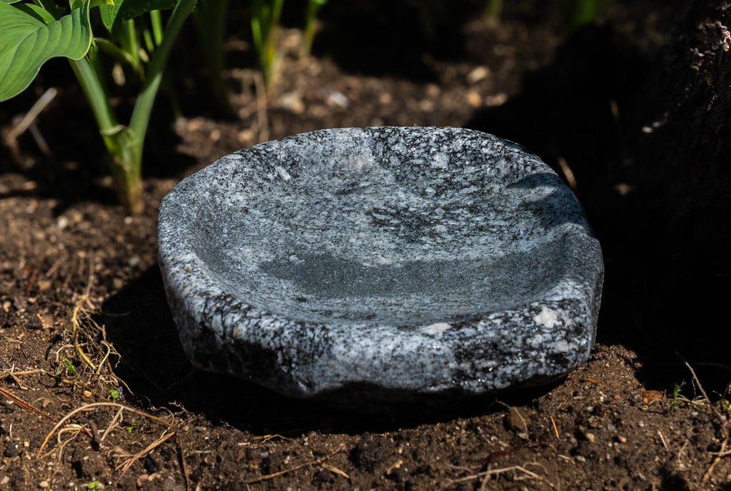 Hand-Chiseled Granite Puddle Stone Birdbath product image 5