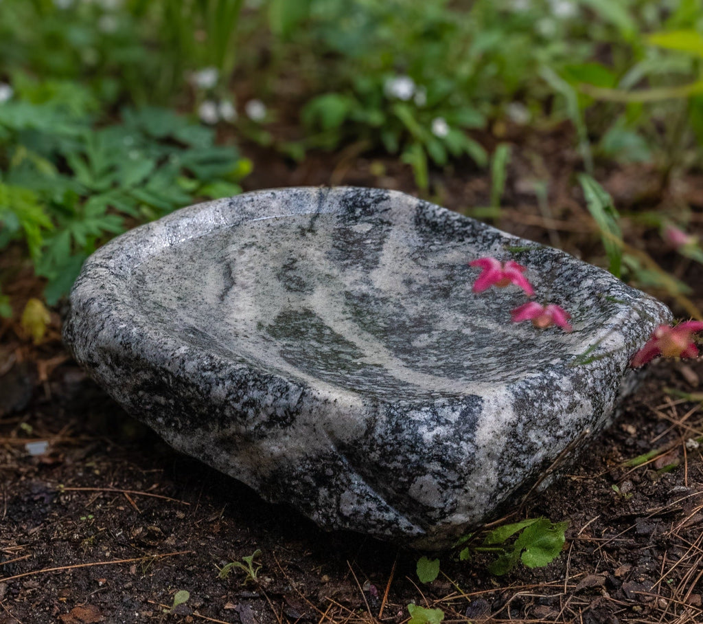 Hand-Chiseled Granite Puddle Stone Birdbath product image 11