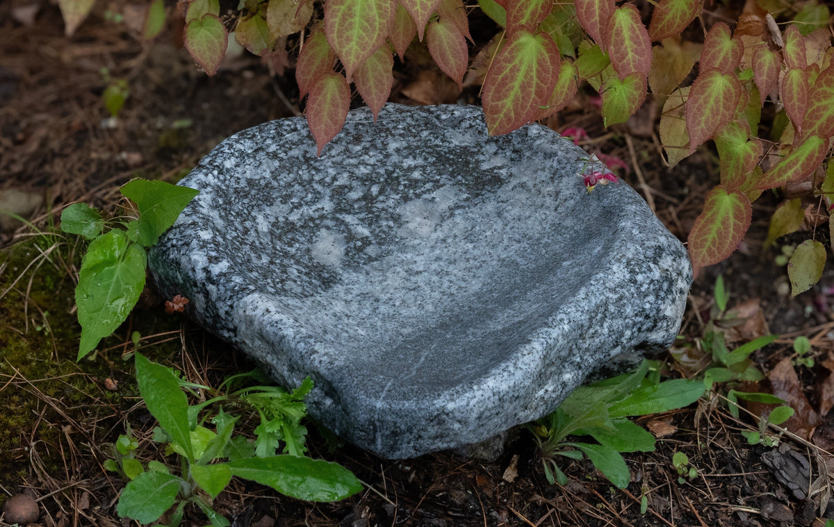 Hand-Chiseled Granite Puddle Stone Birdbath product image 15