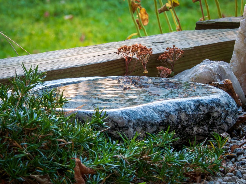 Hand-Chiseled Granite Puddle Stone Birdbath product image 17