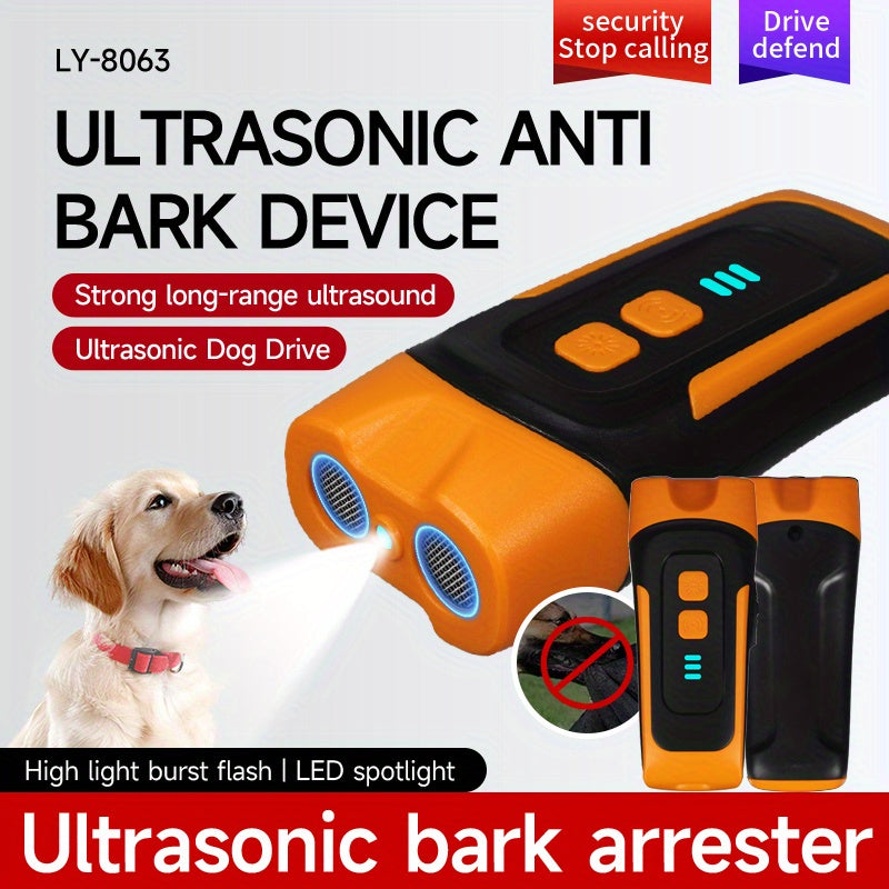 Ultrasonic Dog Bark Control Device with LED Flashlight - Adjustable Anti-Barking Trainer, Portable Indoor Outdoor Dog Behavior Corrector