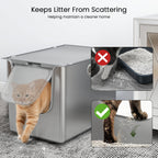 Top lid and front entry help reduce tracked litter outside the box
