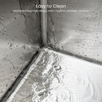 Seamless stainless steel litter box interior rinsed clean with water