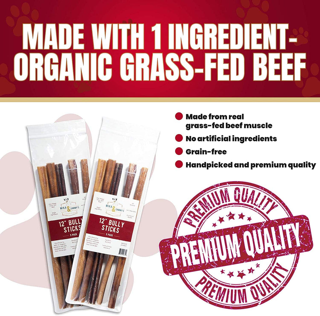Close-up of 6-inch hickory-smoked bully stick showcasing smoked texture and single-ingredient meat on white background