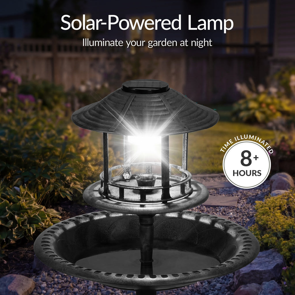 Solar Lighted Pedestal Bird Bath product image 3