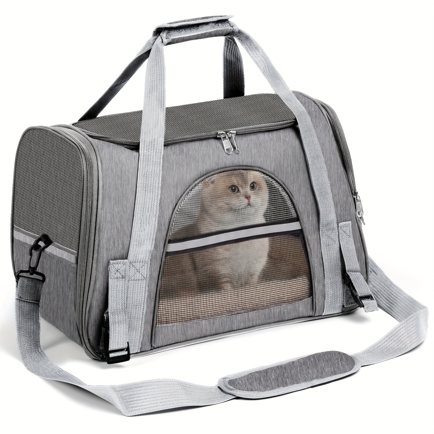Foldable Cat Carrier Backpack | Airline Approved Collapsible Pet Travel Bag for Cats & Dogs, Spacious Ventilated Design, Anti-Escape Secure Zipper, Car-Friendly Breathable Cage, 6 Colors Available