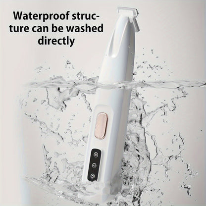 Pet Grooming Clippers USB & Battery Powered - Low Noise Electric Hair Trimmer for Cats Small Dogs, Cordless Rechargeable Pet Clipper for Face Paws Body, Portable Travel Grooming Tool, White