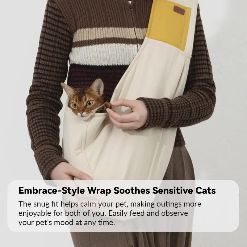Pet Sling Carrier Bag for Comfortable Hands-Free Walks, Bike Rides, and Everyday Outings with Secure Pocket
