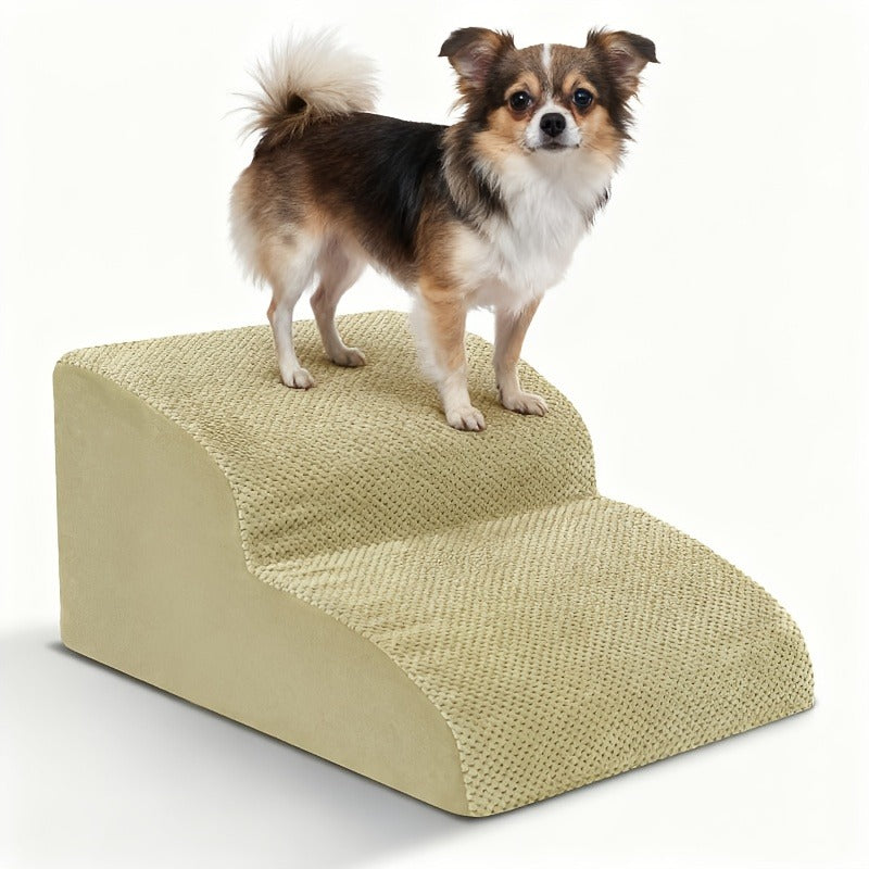 Dog Stairs for High Beds & Sofa - Extra Wide Foam Pet Steps with Non-Slip Bottom, Soft Cushioned Dog Ramp for Couch, Ideal for Small Dogs, Senior & Injured Pets, 2/3/4 Steps, 6 Colors