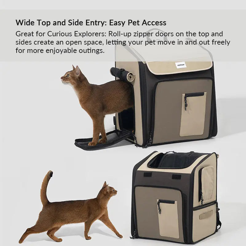 Pet Travel Backpack Tent for Cats and Small Dogs, Expandable 360° Ventilated Carrier for Car Trips, Camping and Home
