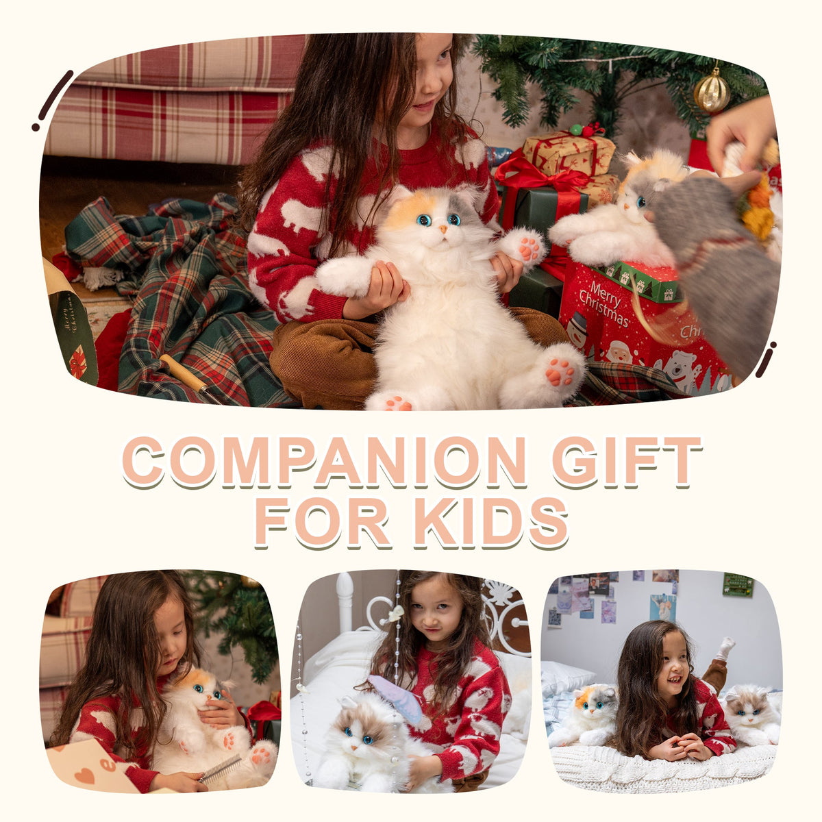 Cat Backpack Mini Calico Plush Kitty Bag for Teens, a Comforting Companion for Calm Moments Wherever You Go