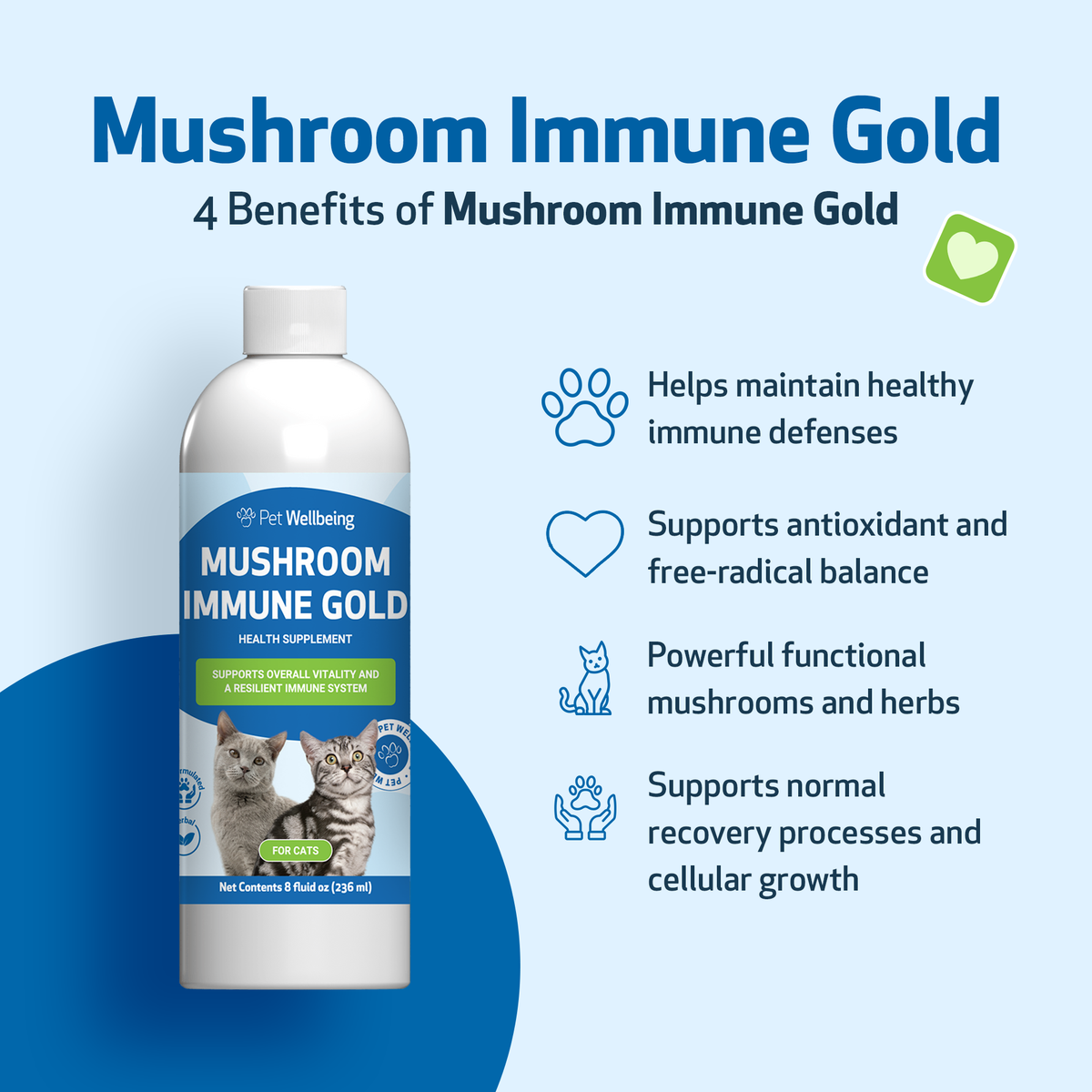 Cat Immune Supplement for Daily Immune and Antioxidant Support, Mushroom Blend for Healthy Vitality